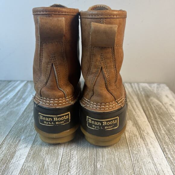 LL Bean Women’s 7 Maine Duck Boots Brown Leather Rubber Hunting Made in USA VTG - Picture 9 of 12